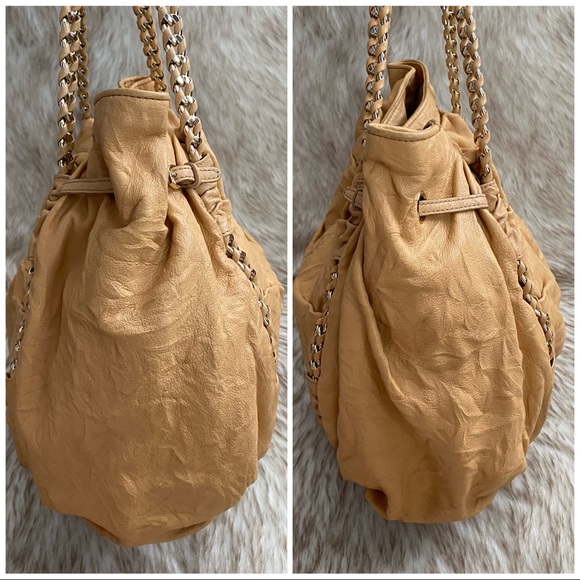 MCM Distressed Gold Chain Leather Tote - Picture 7 of 16